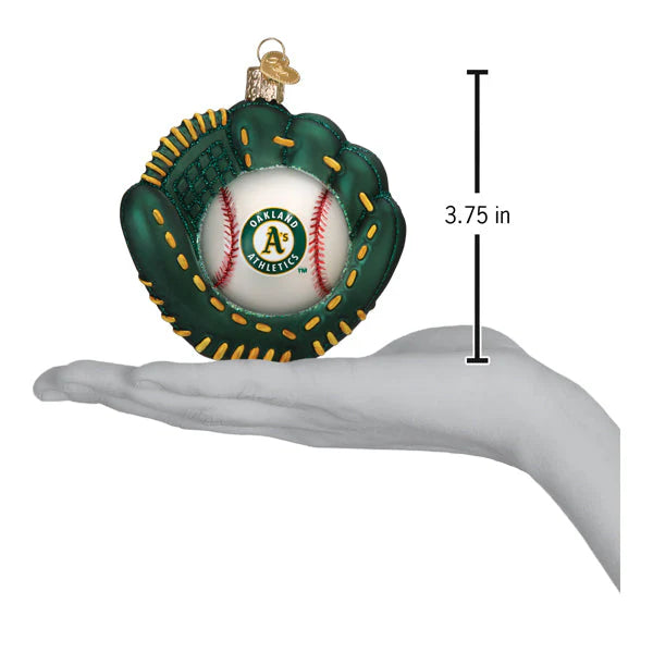 Old World Christmas MLB Oakland A's Mitt and Ball Ornament