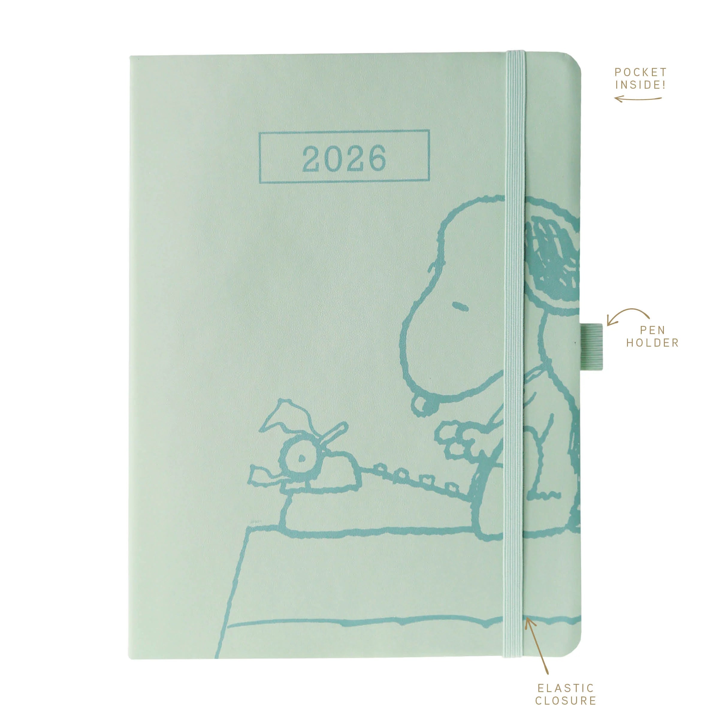 Sage Peanuts 2026 18 Month 6x8 Vegan Leather Planner