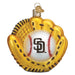 Old World Christmas San Diego Padres Baseball Mitt Ornament