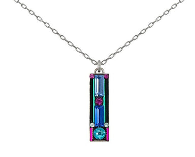 Firefly Architectural Rectangle Necklace - Light Turquoise    