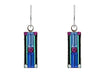Firefly Architectural Medium Rectangle Earrings - Light Turquoise    