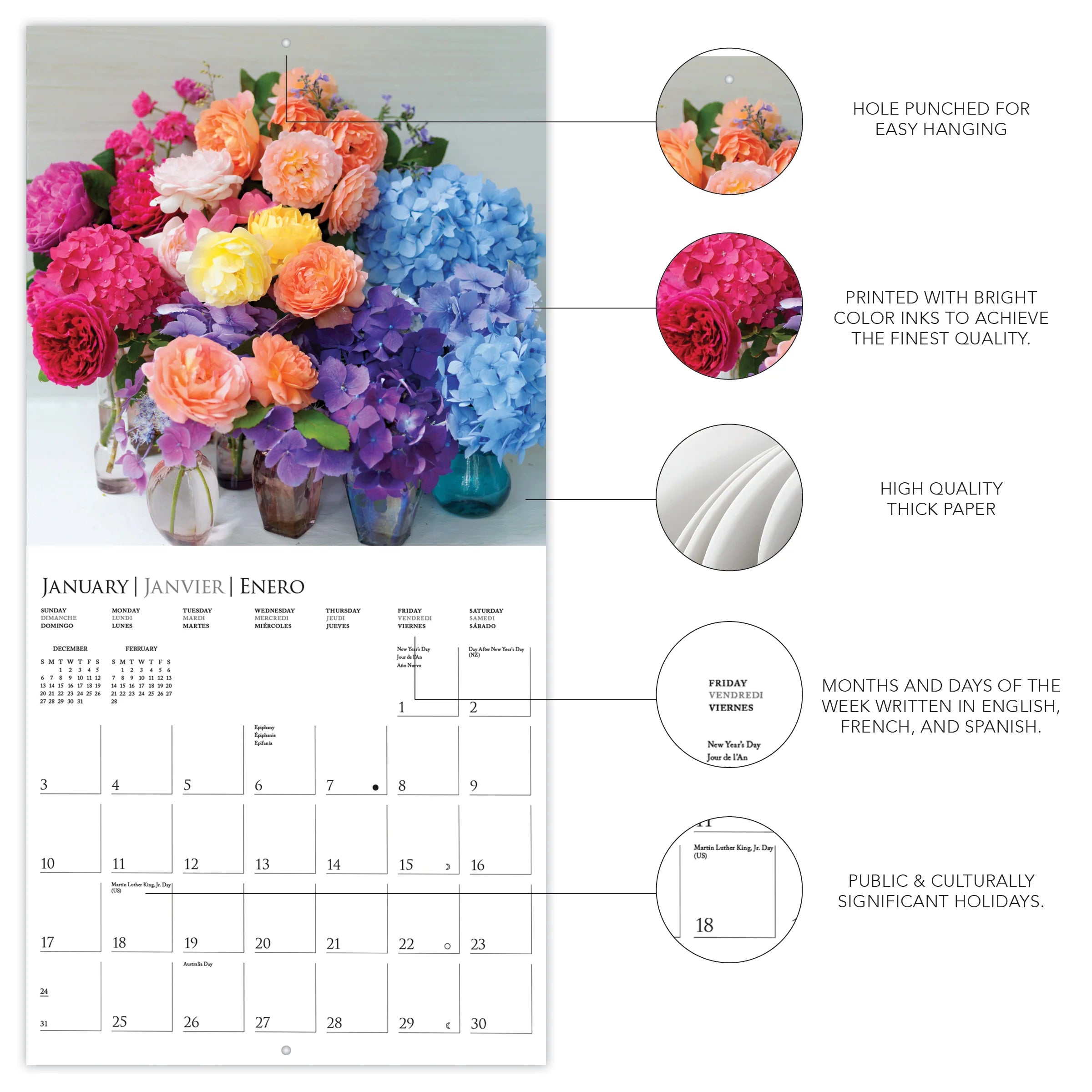 GRPH Garden Bouquets 2027 Wall Calendar