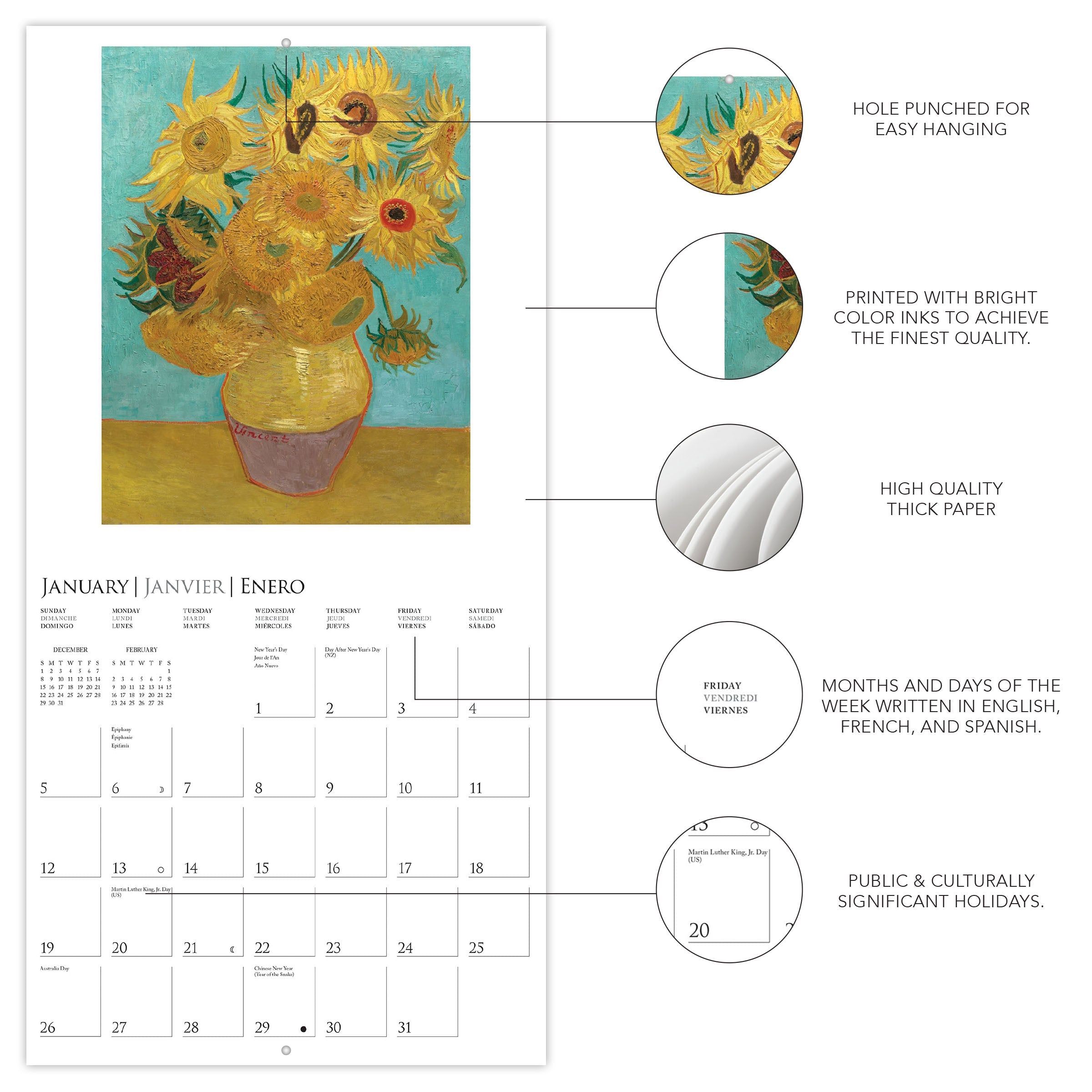 Van Gogh 2025 Wall Calendar    