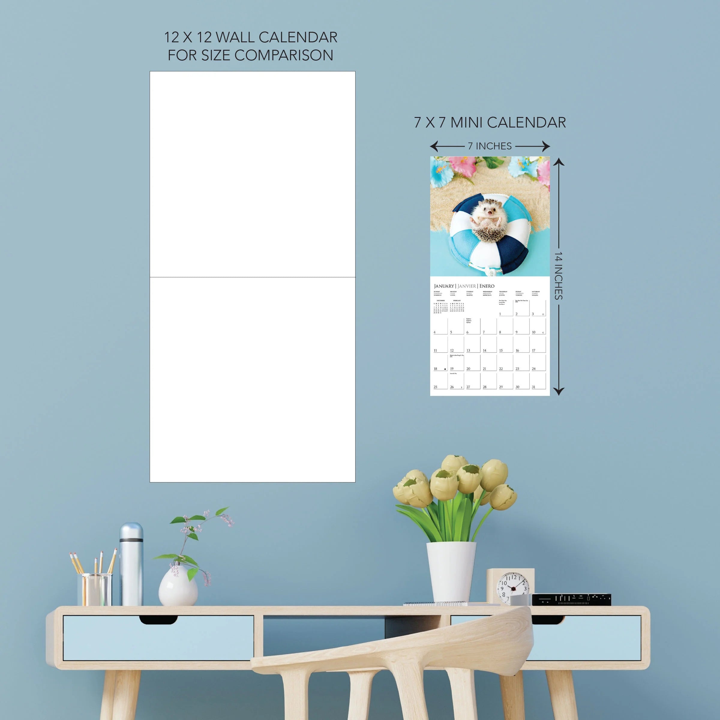 Happy Hedgehog 2026 Mini Wall Calendar