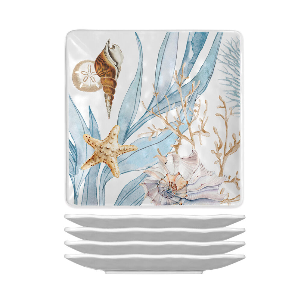 MICHEL DESIGNS Ocean Tide Melamine Canapé Plates