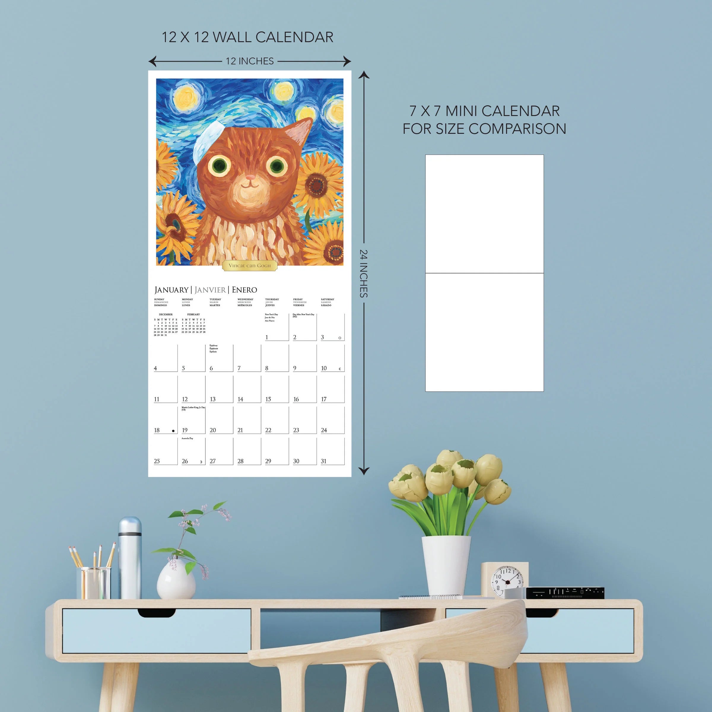 Artsy Cats 2026 Wall Calendar