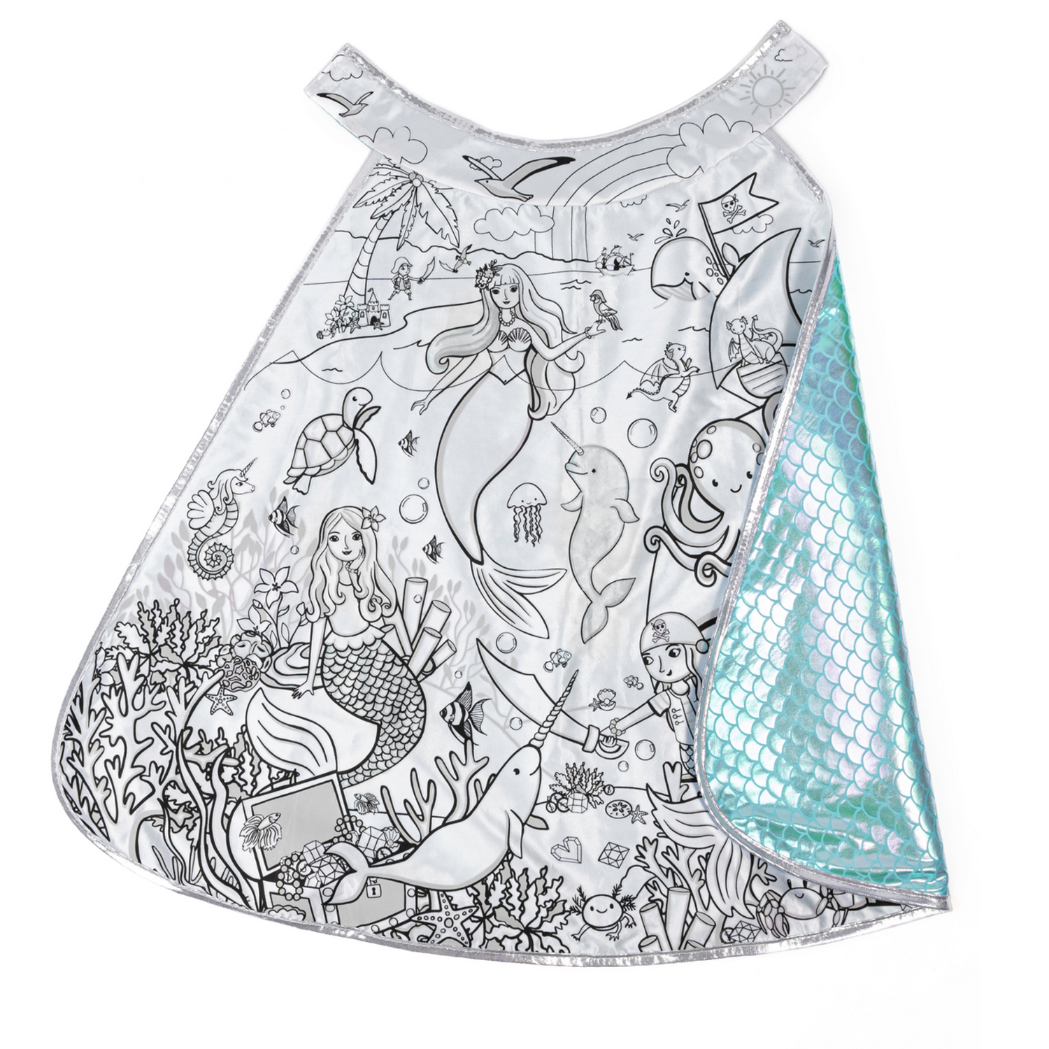 CE Mermaid Dreamscape Color-In Cape