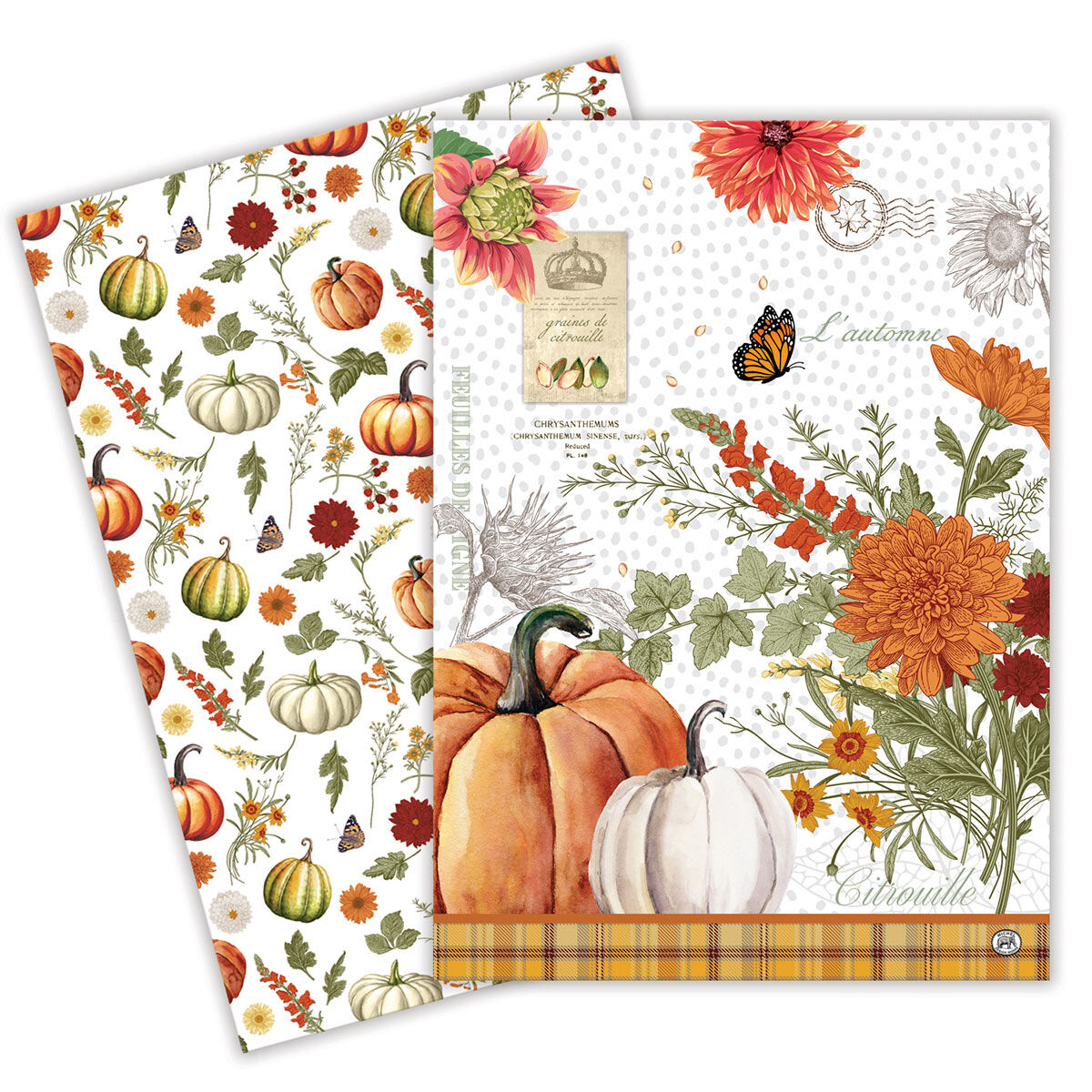 Pumpkin Delight Set of 2 Kitchen Towels    