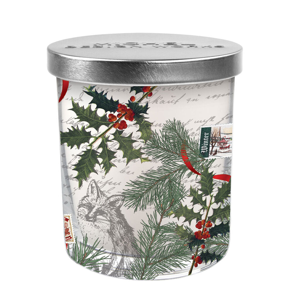 MICHEL DESIGNS Winter Woodland Decorative Glass Candle