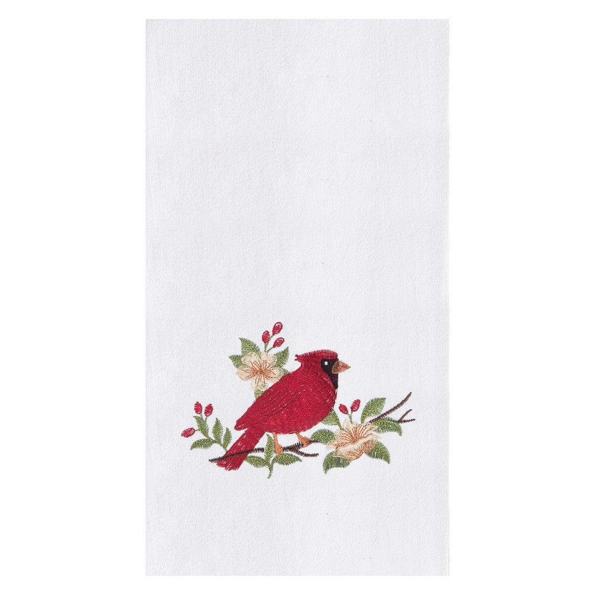 Cardinal Embroidered Flour Sack Kitchen Towel    