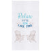 Relax You're on Lake Time Embroidered Flour Sack Kitchen Towel    