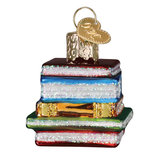 Old World Christmas Mini Gumdrops Stack of Books Ornament