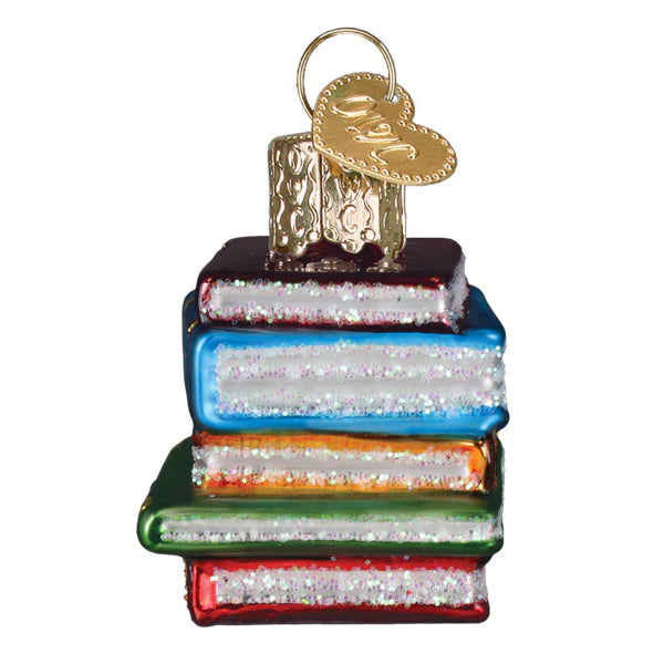 Old World Christmas Mini Gumdrops Stack of Books Ornament