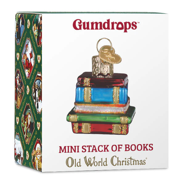 Old World Christmas Mini Gumdrops Stack of Books Ornament