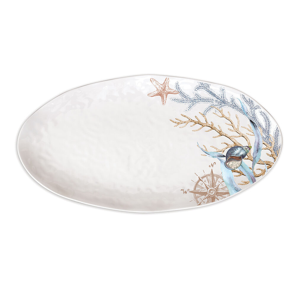 Ocean Tide Melamine Oval Platter