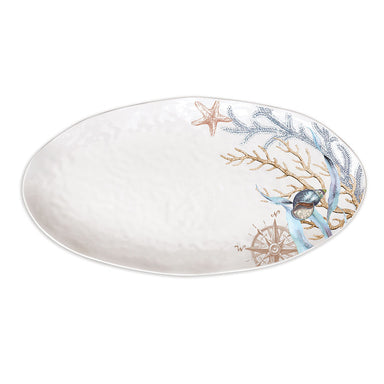 Ocean Tide Melamine Oval Platter