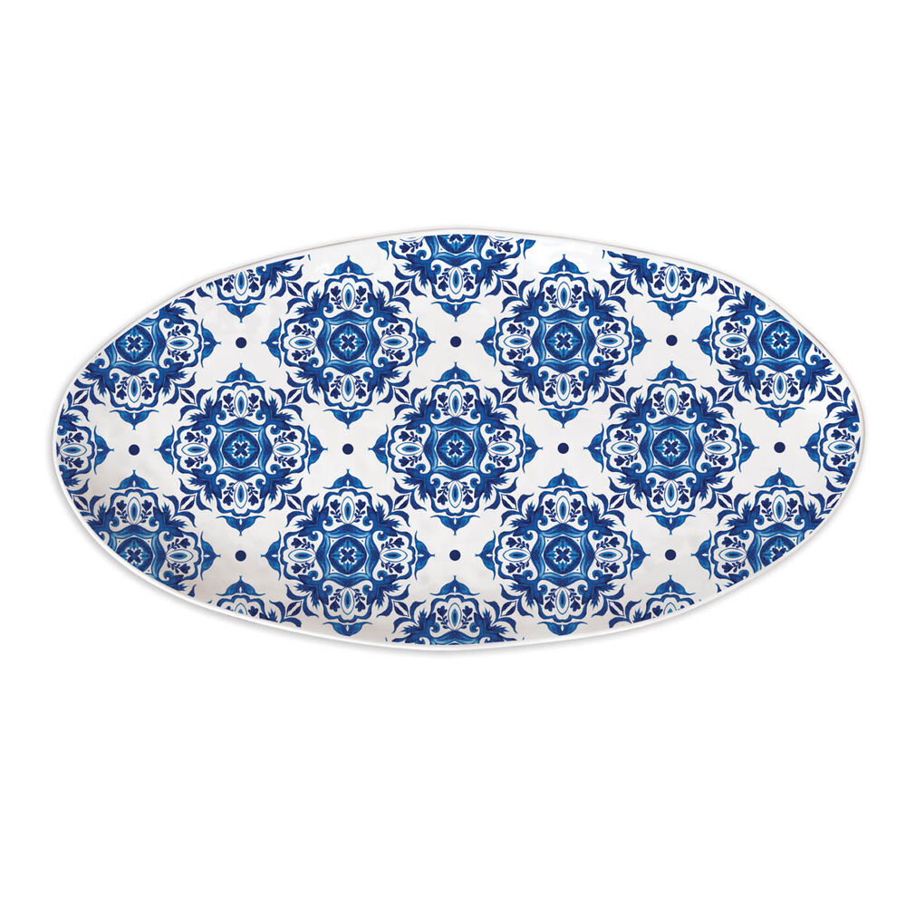 indigo Seas Melamine Oval Platter