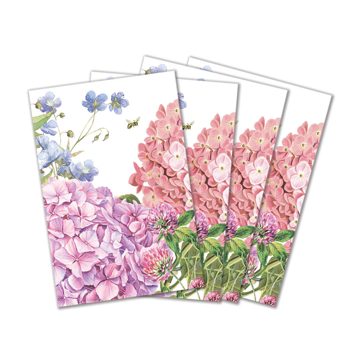 Wild Hydrangea Cotton Table Napkins - Set of 4