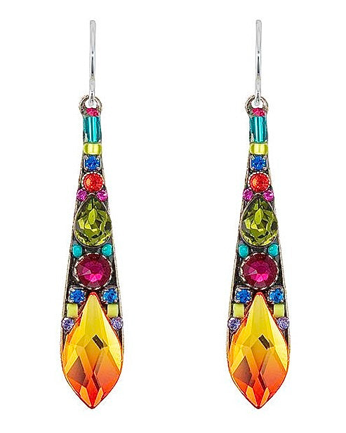 Heart Shape Multi Color Crystal Earrings in Gold - Retro, Indie and Unique  Fashion