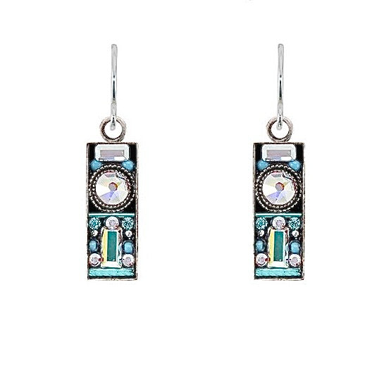 Firefly Architectural Rectangle Earrings - Ice    