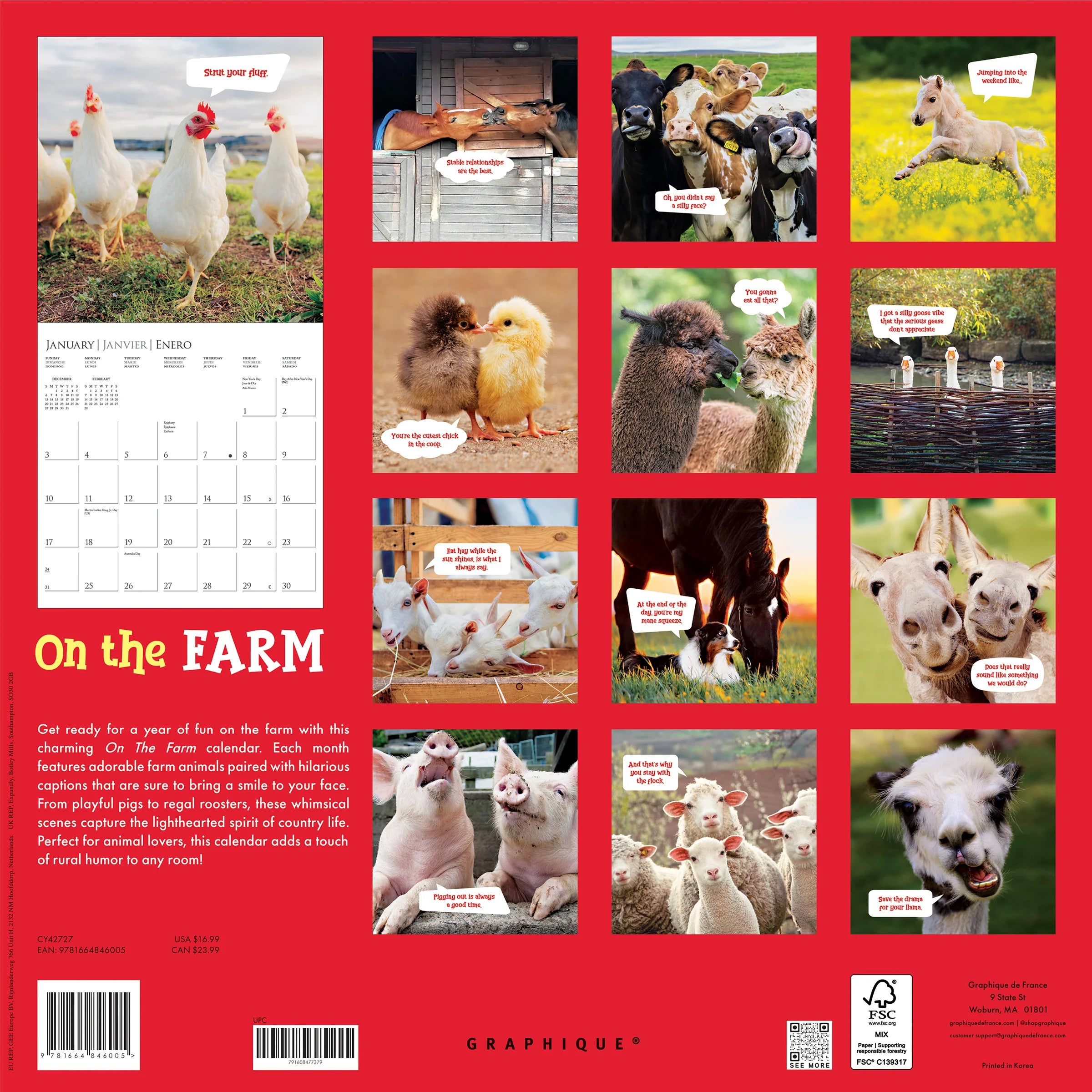 GRPH On the Farm 2027 Wall Calendar