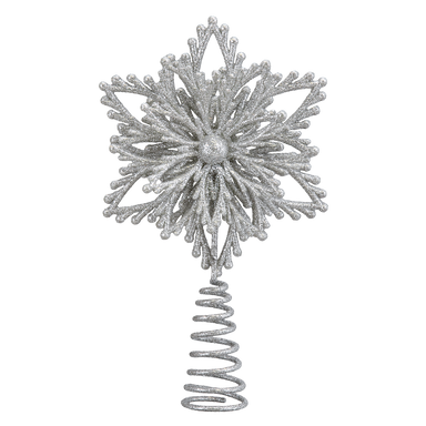 Old World Christmas Mini Silver Snowflake Tree Topper    