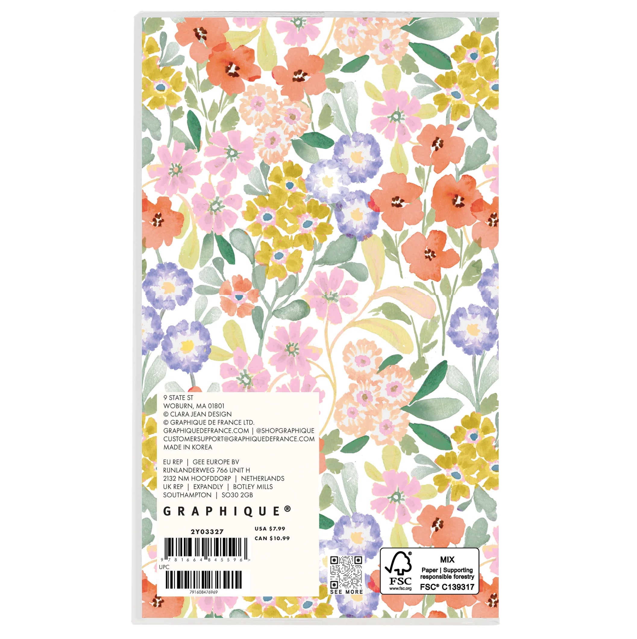 GRPH Happy Floral 2027-2028 Two-Year Pocket Planner