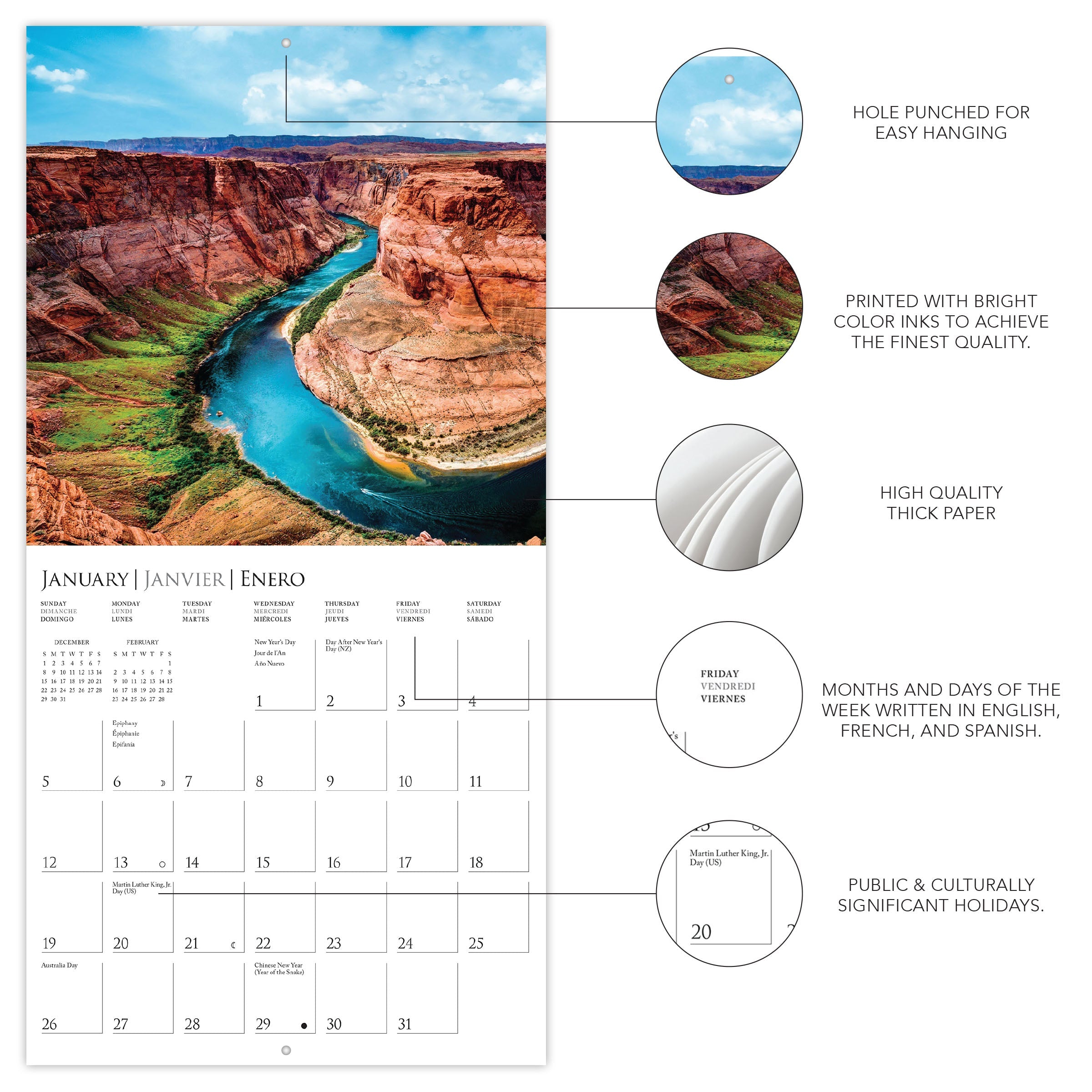 Wonders Of The World 2025 Mini Wall Calendar    