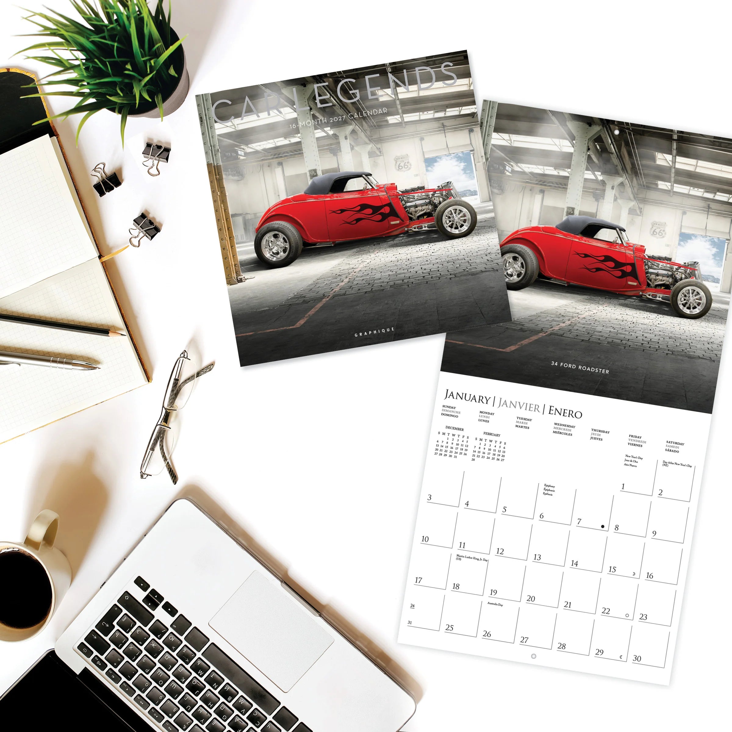 GRPH Car Legends 2027 Wall Calendar