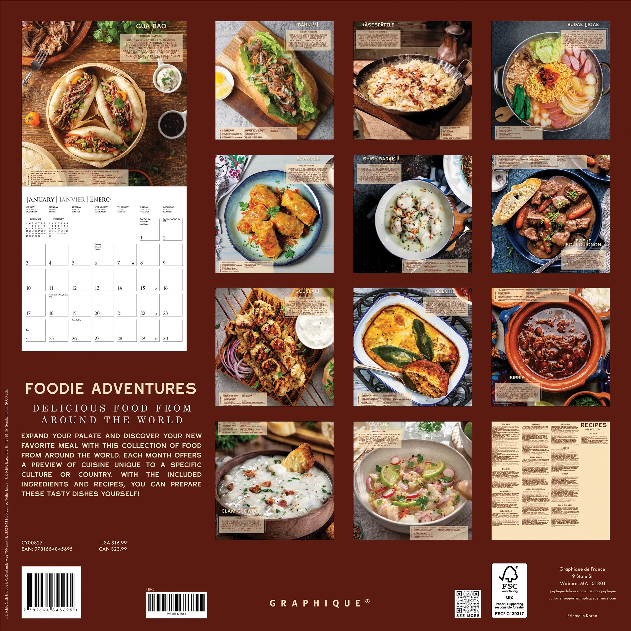 GRPH Foodie Adventures 2027 Wall Calendar