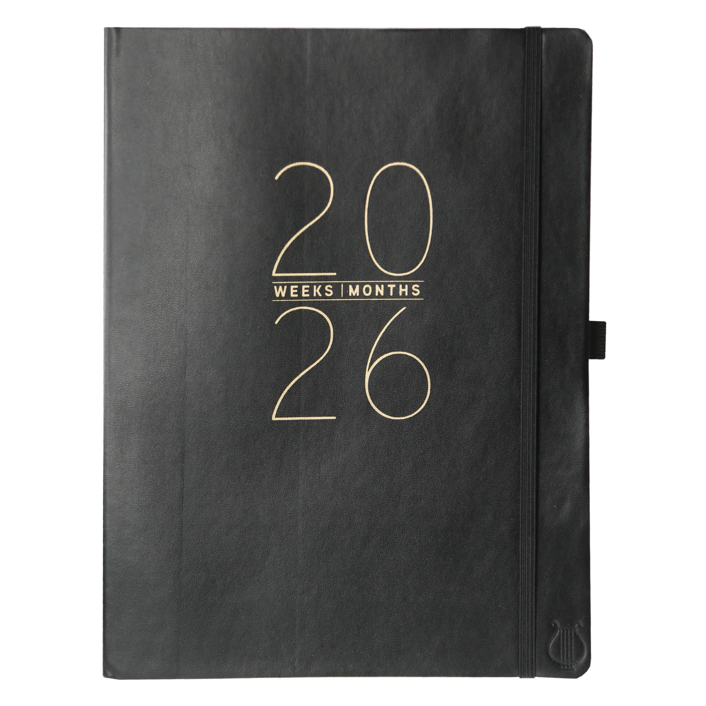 Apollo Collection Black 2026 18-Month 8x10 Vegan Leather Planner