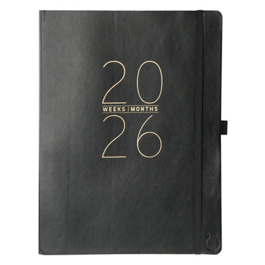 Apollo Collection Black 2026 18-Month 8x10 Vegan Leather Planner