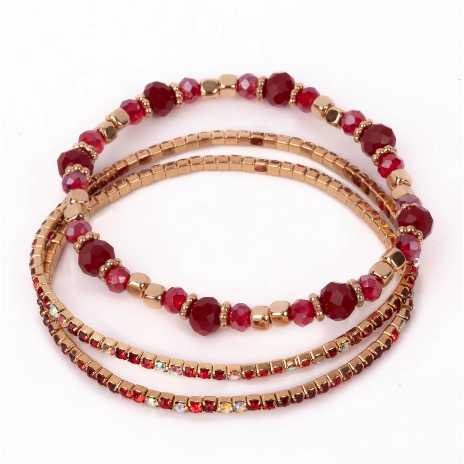 CE Boutique Ruby Red Bracelet Set