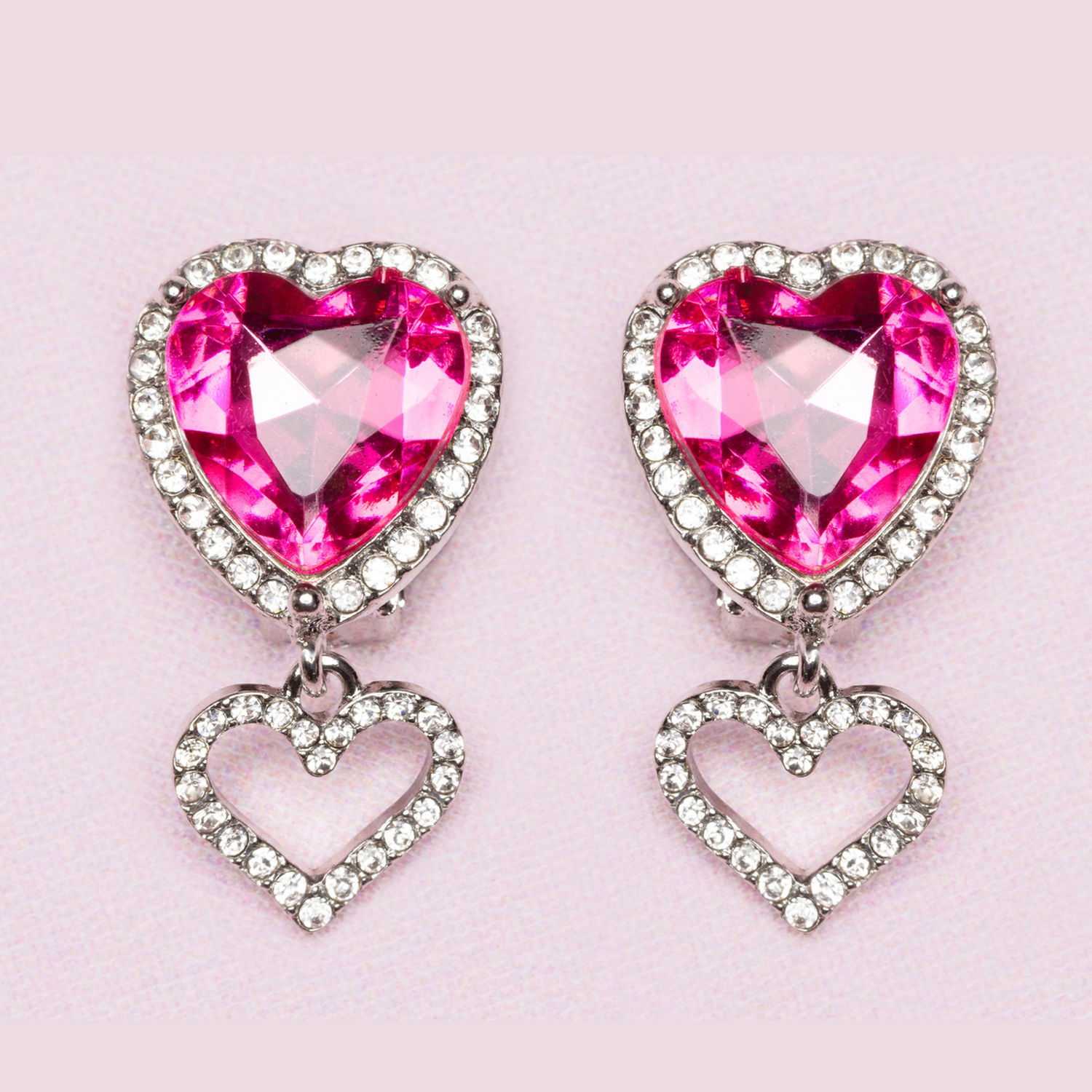 CE  Boutique Heart Jewel Clip On Earrings