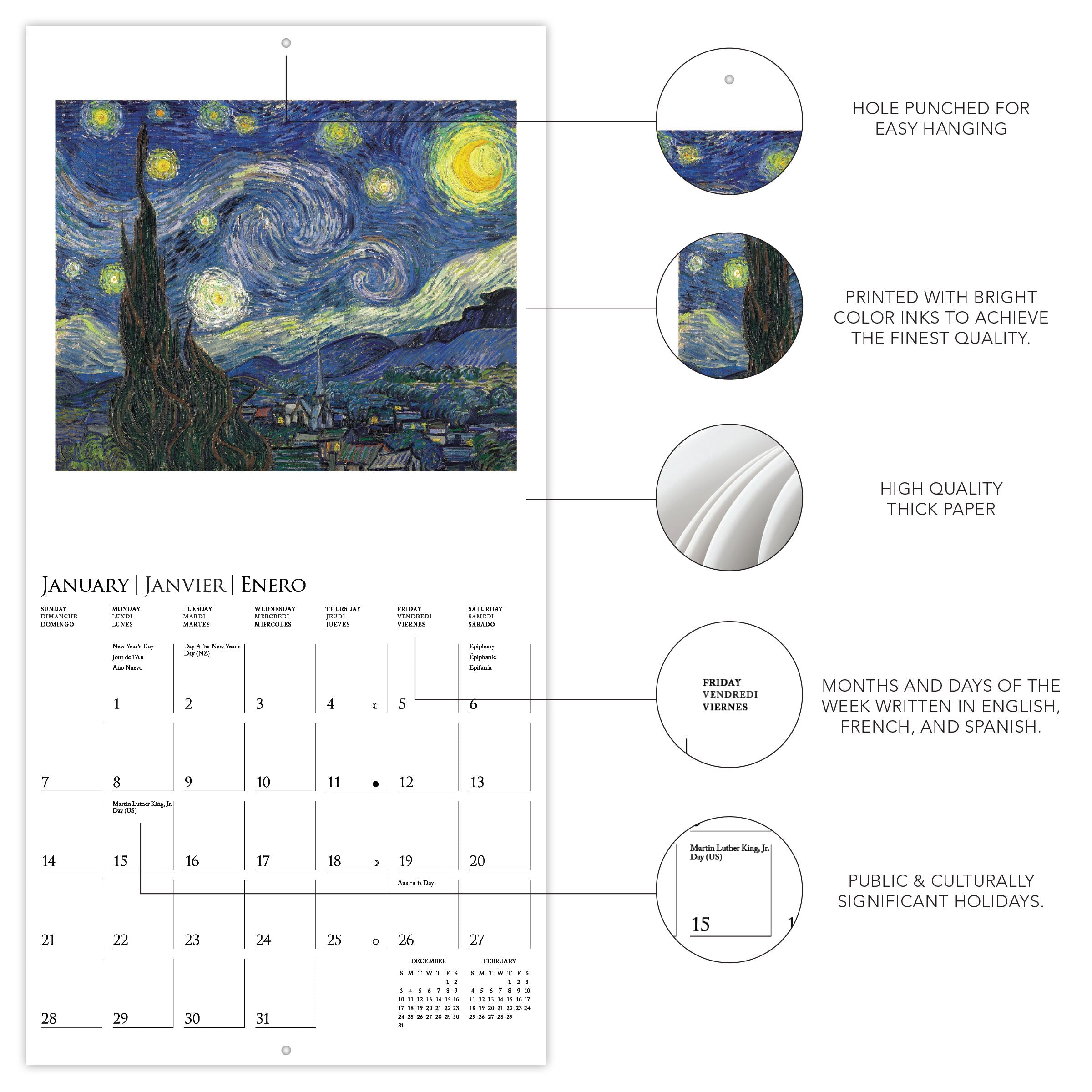 Vincent van Gogh 2024 Mini Wall Calendar    
