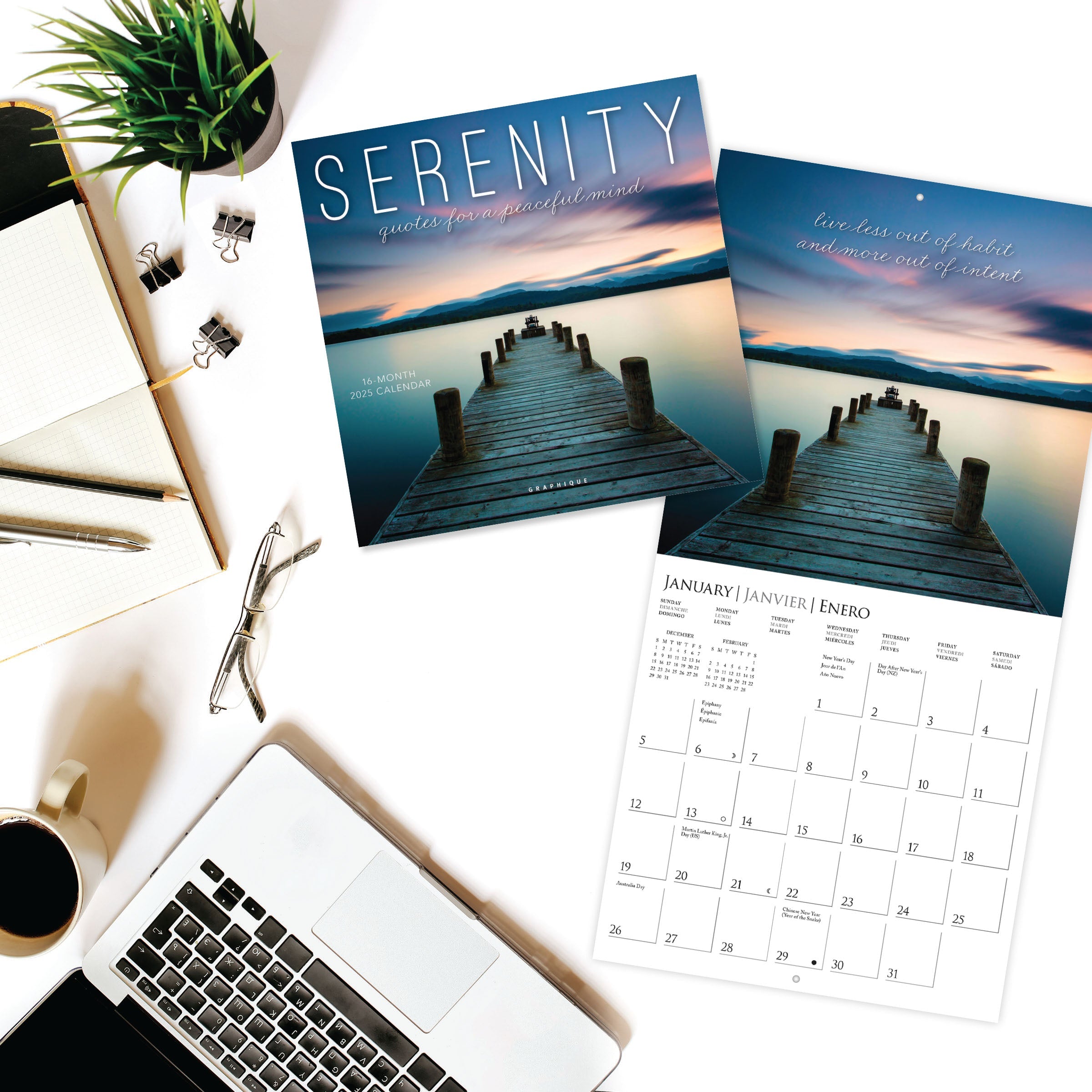 Serenity 2025 Mini Wall Calendar    