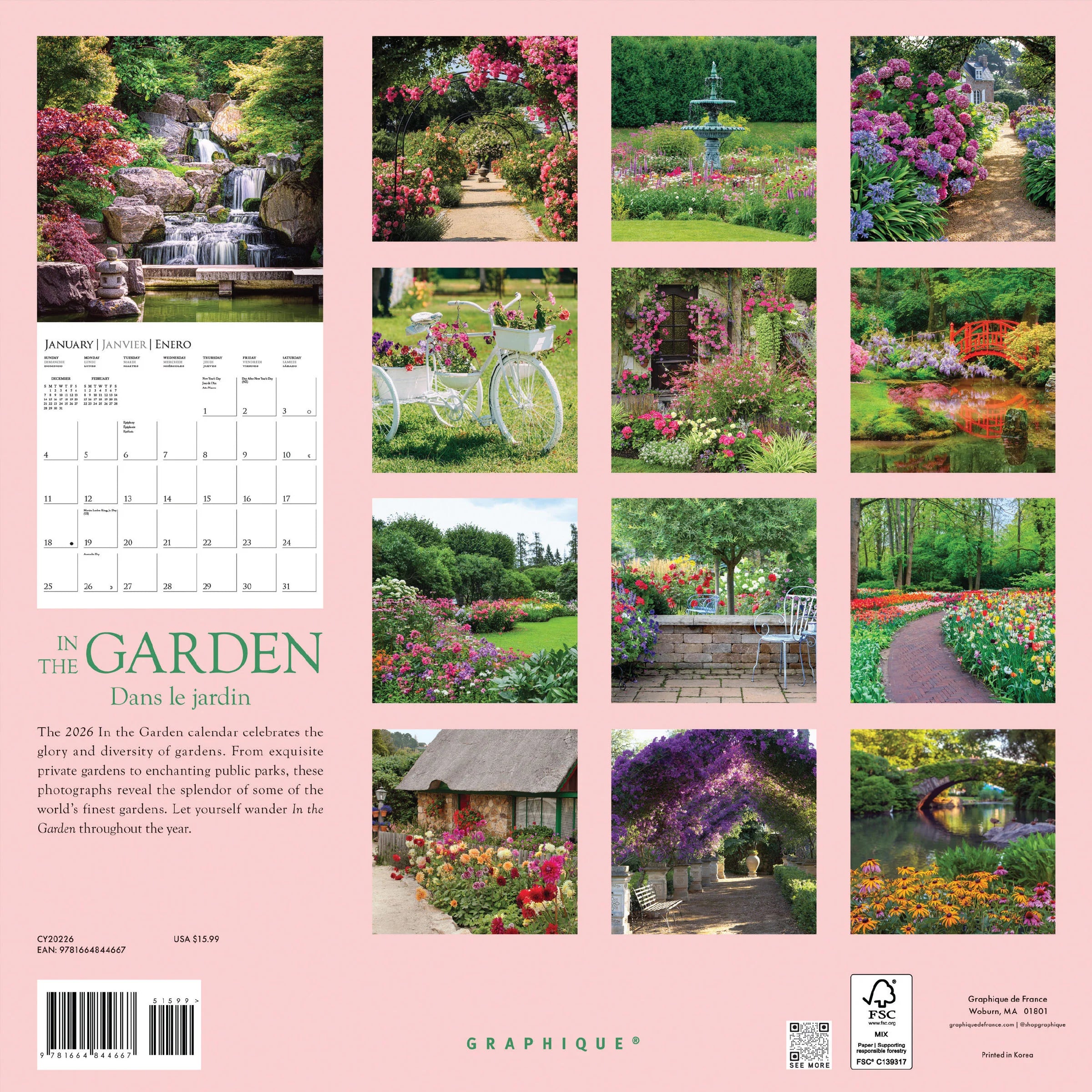 In The Garden 2026 Wall Calendar