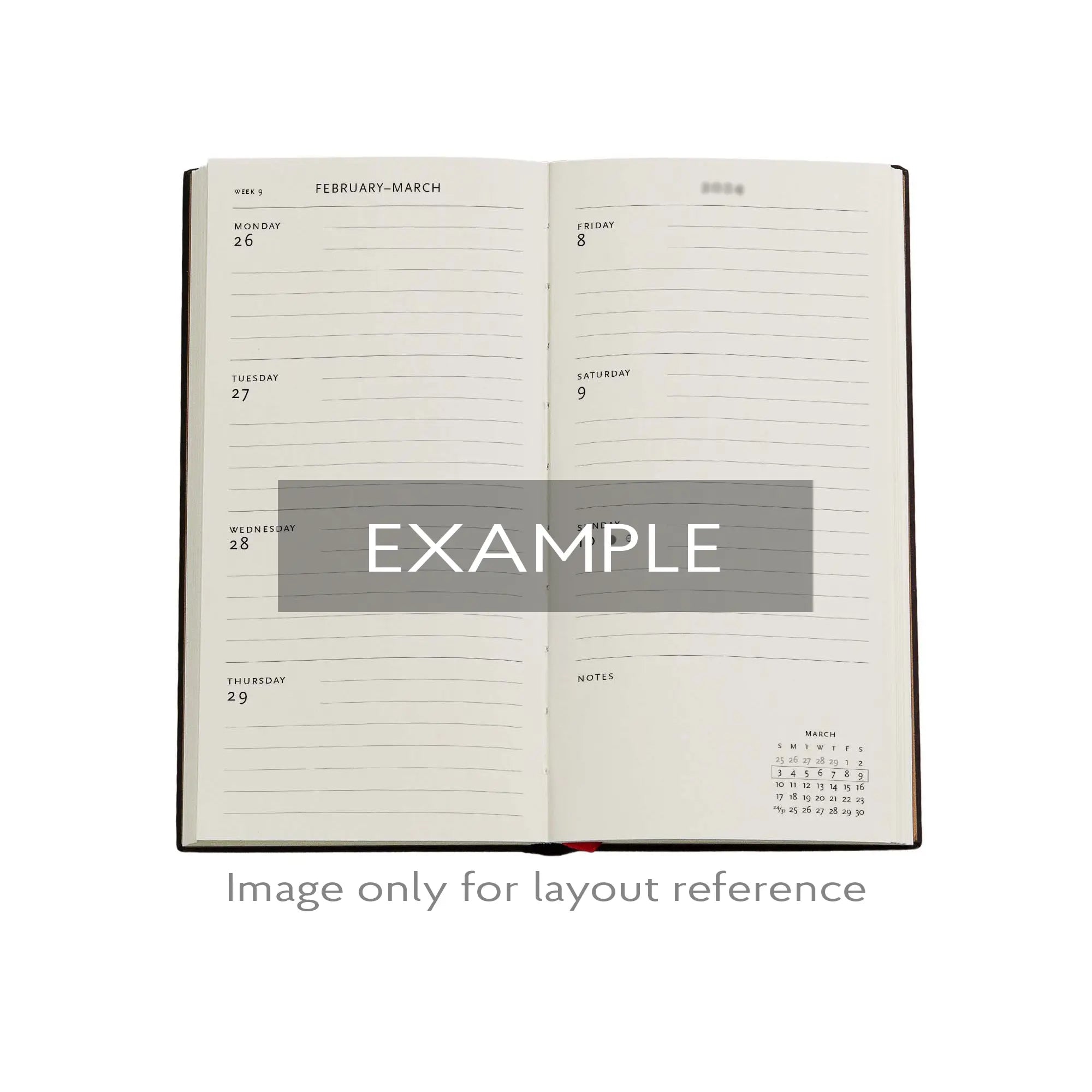 Kara-Ori Pink Japanese Kimono Slim 2026 Engagement Calendar