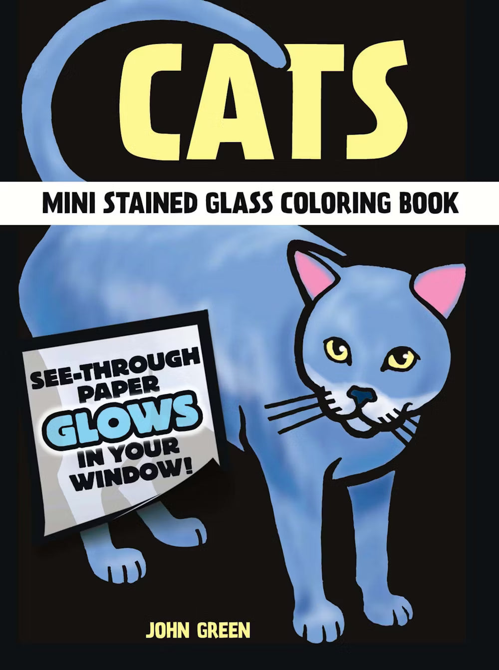 Mini Stained Glass Cats Coloring Book