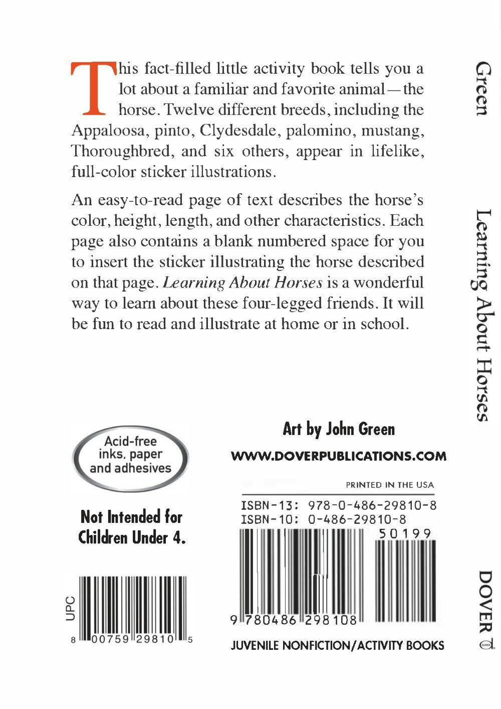 DV Learn About Horses Sticker Activity Book