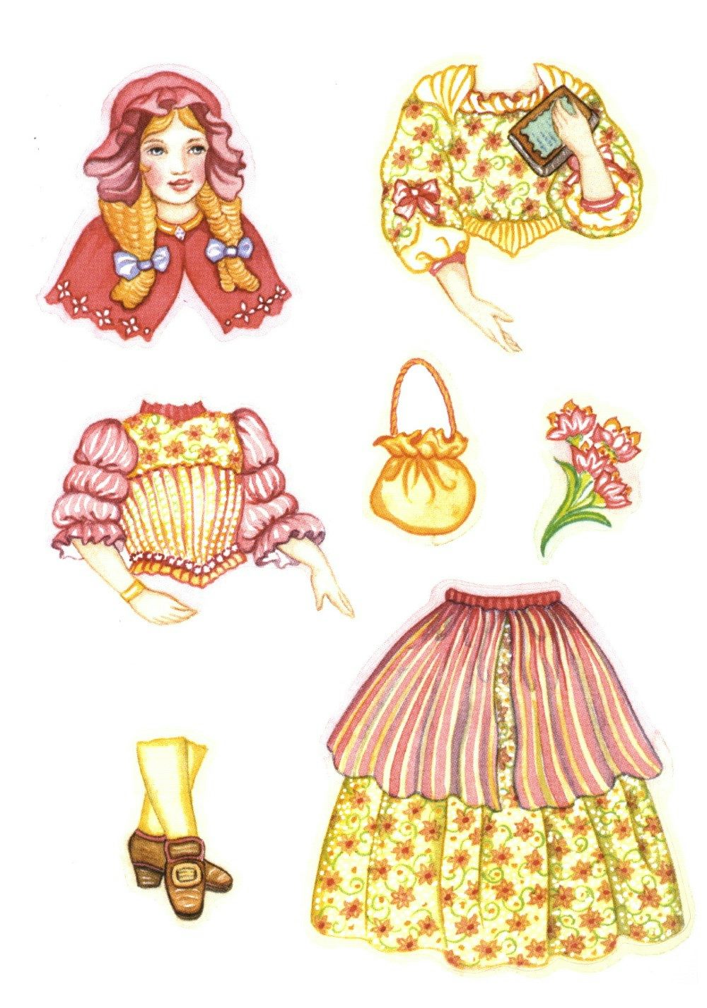 DVR Betsy the Colonial Girl Sticker Paper Doll