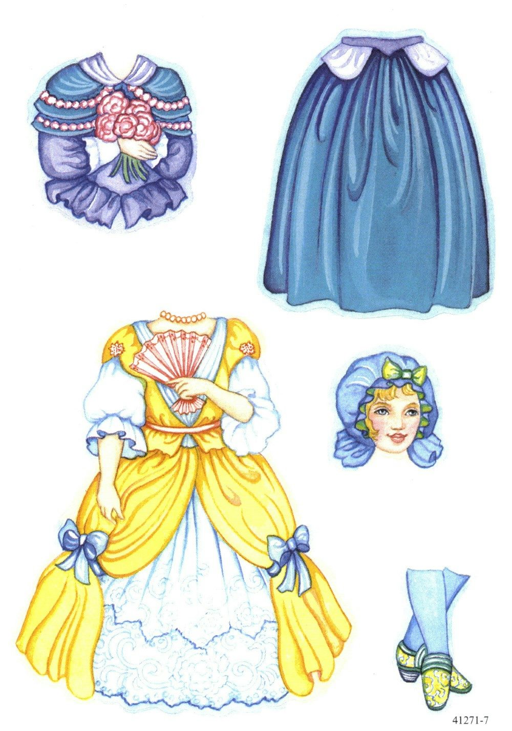 DVR Betsy the Colonial Girl Sticker Paper Doll