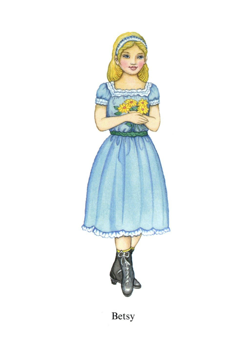 DVR Betsy the Colonial Girl Sticker Paper Doll