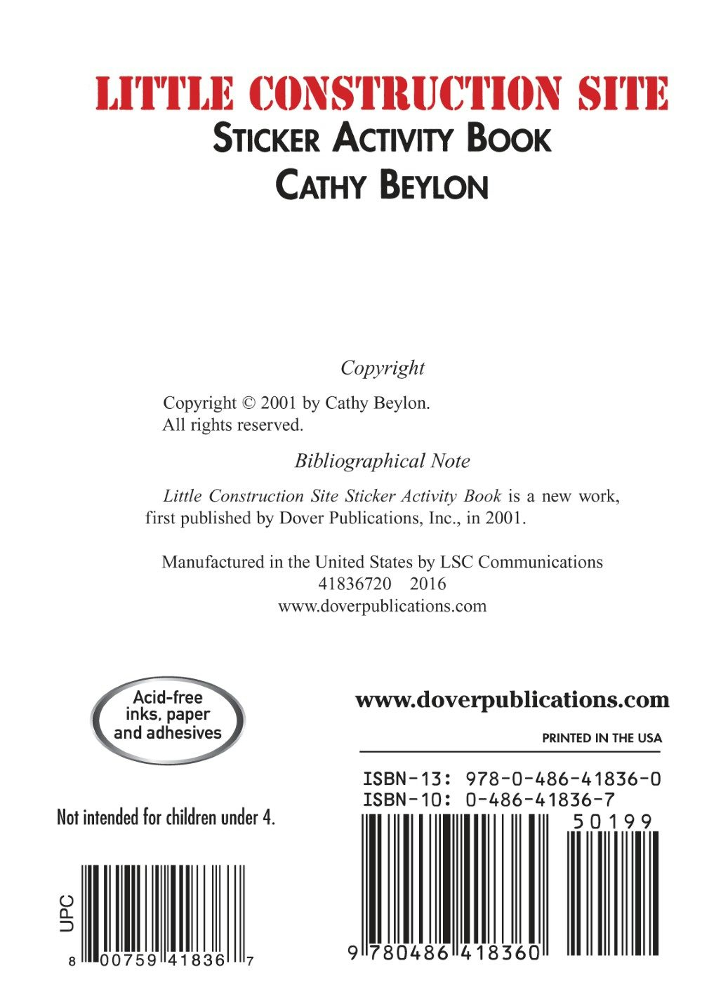 DVR Little Construction Site Sticker Activity Book