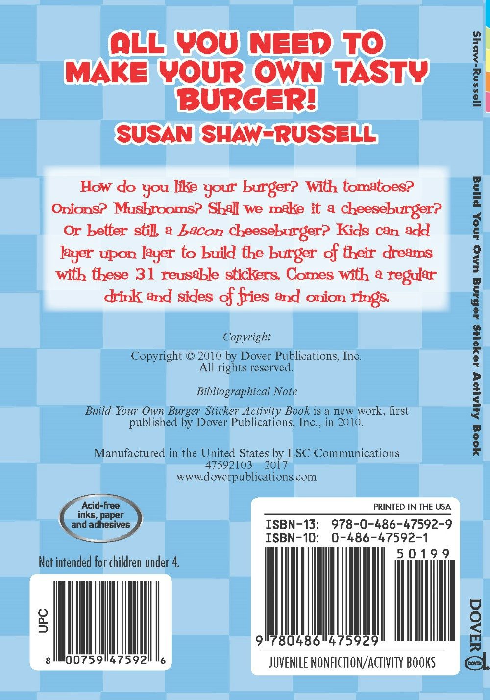 DVR Build Your Own Burger Sticker Activity Book