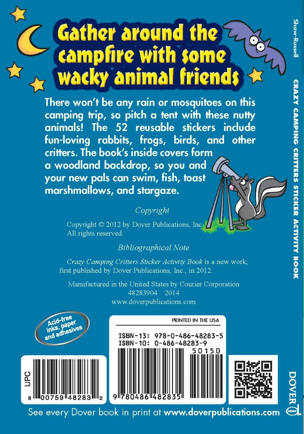 DVR Crazy Camping Critters Sticker Activity Book