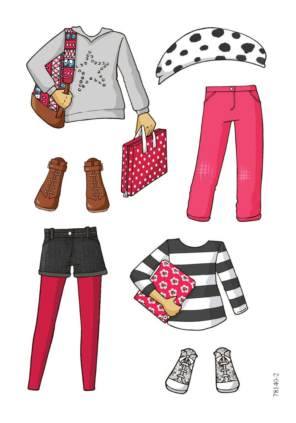 DVR Back to School Sticker Paper Dolls