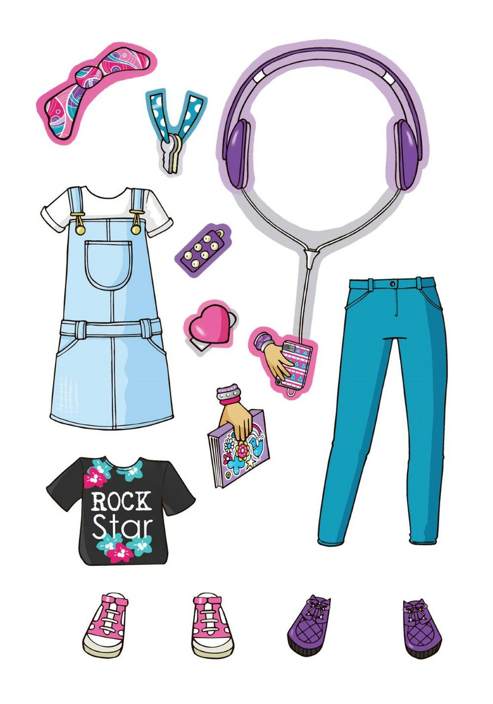 DVR Back to School Sticker Paper Dolls