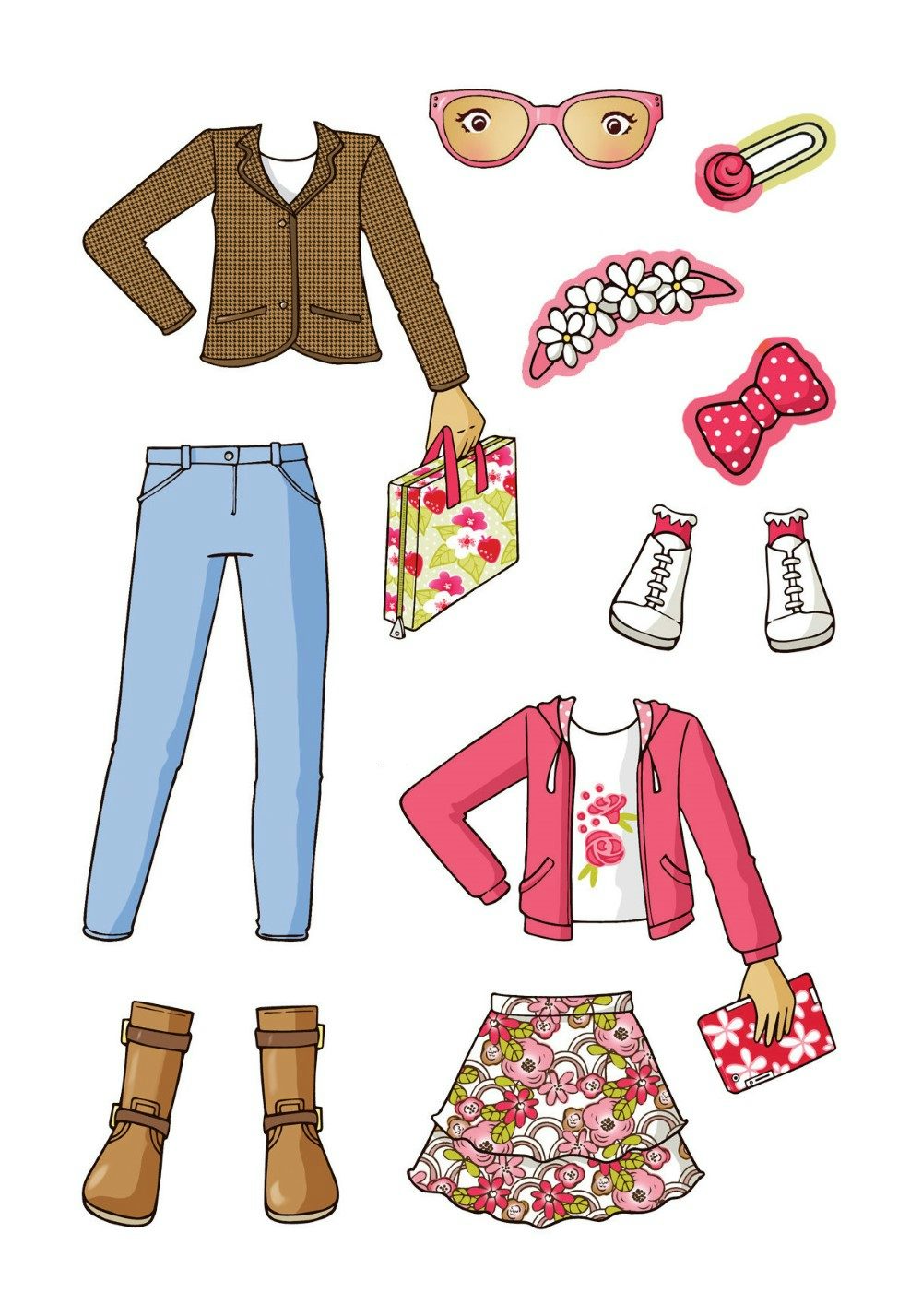 DVR Back to School Sticker Paper Dolls