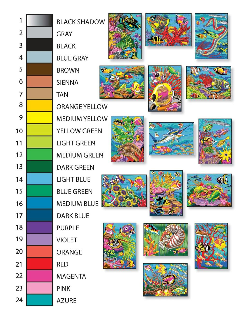 DVR Creative Haven® Color-By-Number: Sea Life